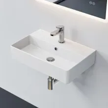 HOROW F12A-S5636 Aufsatzwaschbecken, Hahnloch & Überlauf, 28cm Lochabstand HOROW F12A-S5636 Aufsatzwaschbecken, Hahnloch & Überlauf, 28cm Lochabstand