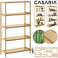 Casaria® Standregal Badregal Bambus 130x60x26cm Ablagen höhenverstellbar Casaria® Standregal Badregal Bambus 130x60x26cm Ablagen höhenverstellbar