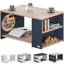 Casaria® Couchtisch Santa Cruz Holz/Grau 90x60x50cm Casaria® Couchtisch Santa Cruz Holz/Grau 90x60x50cm