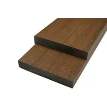 WPC Fassadenholz Glattkantbrett Abschlussprofil massiv, 23 mm (S) x 138 mm (B), Länge: 2,9 m, TEAK, einseitig strukturiert / einseitig gebürstet glatt WPC Fassadenholz Glattkantbrett Abschlussprofil massiv, 23 mm (S) x 138 mm (B), Länge: 2,9 m, TEAK, einseitig strukturiert / einseitig gebürstet glatt