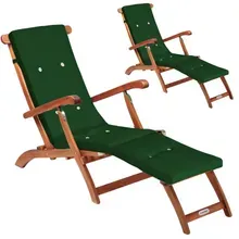 Gartenliege Queen Mary® 2er-Set Akazie FSC®-zertifiziert inkl Auflage Grün Gartenliege Queen Mary® 2er-Set Akazie FSC®-zertifiziert inkl Auflage Grün