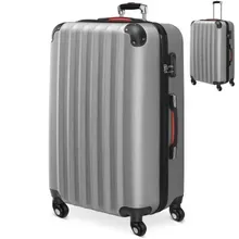 monzana® Hartschalenkoffer XL Rollen 360º Reisekoffer 90L Silber ABS monzana® Hartschalenkoffer XL Rollen 360º Reisekoffer 90L Silber ABS
