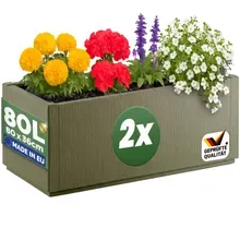 Blumentopf Ethica 2er-Set Olivgrün Kunststoff 80x36x36cm Blumentopf Ethica 2er-Set Olivgrün Kunststoff 80x36x36cm