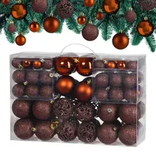 Casaria® Weihnachtskugeln Bronze 100-tlg in matt, glänzend & glitzernd Casaria® Weihnachtskugeln Bronze 100-tlg in matt, glänzend & glitzernd