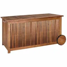Gartenbox Akazienholz 350L mit Innenplane 119x50x61cm wetterfest Gartenbox Akazienholz 350L mit Innenplane 119x50x61cm wetterfest