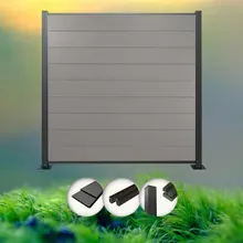 Woodstore24 WoodoZaun - WPC Sichtschutzzaun - Grau - 185 cm x 180 cm - Gartenzaun Komplettset - inkl. Pfosten Anthrazit - 6x Zaun & 7x Pfosten Woodstore24 WoodoZaun - WPC Sichtschutzzaun - Grau - 185 cm x 180 cm - Gartenzaun Komplettset - inkl. Pfosten Anthrazit - 6x Zaun & 7x Pfosten