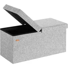 Casaria® Sitzbank Hellgrau 80x40x40cm mit Stauraum faltbar Casaria® Sitzbank Hellgrau 80x40x40cm mit Stauraum faltbar