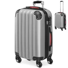 monzana® Hartschalenkoffer Rollen 360º Handgepäck Silber ABS monzana® Hartschalenkoffer Rollen 360º Handgepäck Silber ABS