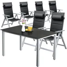 Casaria® Garten-Sitzgruppe Bern Premium 7-tlg Silber Alu Casaria® Garten-Sitzgruppe Bern Premium 7-tlg Silber Alu