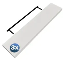Wandregal Schweberegal 110cm 3er-Set Weiß + Halterung Wandregal Schweberegal 110cm 3er-Set Weiß + Halterung