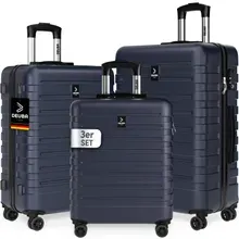 Hartschalenkoffer New York Set 3-tlg Dunkelblau Rollen 360º ABS Hartschalenkoffer New York Set 3-tlg Dunkelblau Rollen 360º ABS