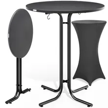 Casaria® Stehtisch Grau 110x70cm + Husse Grau Ø70cm Casaria® Stehtisch Grau 110x70cm + Husse Grau Ø70cm