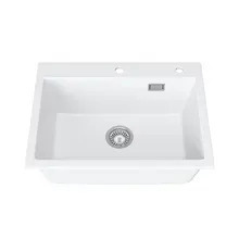 HOROW A09R-S6045W Granitspüle 60 × 45 cm, kratzfest, eckiges Einbauspülbecken09R-S6045W-GE HOROW A09R-S6045W Granitspüle 60 × 45 cm, kratzfest, eckiges Einbauspülbecken09R-S6045W-GE