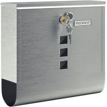 monzana® Briefkasten mit Zeitungsrohr Edelstahl Silber monzana® Briefkasten mit Zeitungsrohr Edelstahl Silber