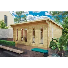 Pultdach-Gartenhaus “Barbados” 5x4m | Großer Gartenhobbyraum 21m² | Geräumiges, hochwertiges Blockhaus Pultdach-Gartenhaus “Barbados” 5x4m | Großer Gartenhobbyraum 21m² | Geräumiges, hochwertiges Blockhaus