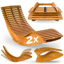 Casaria® Saunaliege Java 2er-Set klappbar ergonomisch Schaukel fixierbar Casaria® Saunaliege Java 2er-Set klappbar ergonomisch Schaukel fixierbar