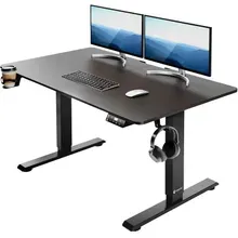 Höhenverstellbarer Schreibtisch Schwarz (Carbon-Optik) 110x60x73-118cm Höhenverstellbarer Schreibtisch Schwarz (Carbon-Optik) 110x60x73-118cm