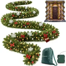 Casaria® Weihnachtsgirlande Premium 5m mit Lichterkette und Deko Casaria® Weihnachtsgirlande Premium 5m mit Lichterkette und Deko