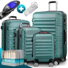 monzana® Hartschalenkoffer Set 4-tlg mit Zubehör Rollen 360º Grün ABS monzana® Hartschalenkoffer Set 4-tlg mit Zubehör Rollen 360º Grün ABS
