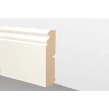 MDF-Sockelleiste weiß, massiv, Kante profiliert, 20 x 80 x 2400 mm MDF-Sockelleiste weiß, massiv, Kante profiliert, 20 x 80 x 2400 mm