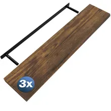 Wandregal Schweberegal 110cm 3er-Set Dunkle Eiche + Halterung Wandregal Schweberegal 110cm 3er-Set Dunkle Eiche + Halterung