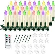 LED Weihnachtsbaumkerzen 30er-Set Bunt Fernbedienung LED Weihnachtsbaumkerzen 30er-Set Bunt Fernbedienung