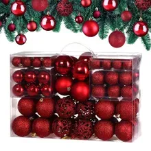 Casaria® Weihnachtskugeln Rot 100-tlg in matt, glänzend & glitzernd Casaria® Weihnachtskugeln Rot 100-tlg in matt, glänzend & glitzernd