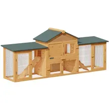 Cadoca® Hasenstall Kaninchenstall 2 Etagen 204x45x84cm Cadoca® Hasenstall Kaninchenstall 2 Etagen 204x45x84cm