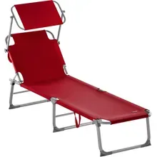 Casaria® Gartenliege Hawaii Rot Alu 190x60x30cm Casaria® Gartenliege Hawaii Rot Alu 190x60x30cm