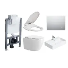 HOROW UG09R Wand-WC aus Keramik mit Soft-Close-Sitz & Superspin-Spülung - Ultimatives Paket HOROW UG09R Wand-WC aus Keramik mit Soft-Close-Sitz & Superspin-Spülung - Ultimatives Paket