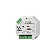 SR-2303SAC-HP DALI Phasenabschnitt Mini Dimmer, 1-Kanal, 100-240V AC, 400W, DALI-2 DT6, Push DIM, Unterputz SR-2303SAC-HP DALI Phasenabschnitt Mini Dimmer, 1-Kanal, 100-240V AC, 400W, DALI-2 DT6, Push DIM, Unterputz