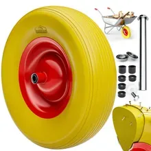 Gardebruk® Schubkarrenrad Gelb pannensicher PU-Schaum 200kg Kugellager inkl Achse Gardebruk® Schubkarrenrad Gelb pannensicher PU-Schaum 200kg Kugellager inkl Achse