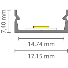 Ultraflaches LED Alu Aufbauprofil 2m EXO-NLN1_14 (14 mm) –| Aluminiumprofil für LED-Strips Ultraflaches LED Alu Aufbauprofil 2m EXO-NLN1_14 (14 mm) –| Aluminiumprofil für LED-Strips