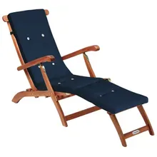 Gartenliege Queen Mary® Akazie FSC®-zertifiziert inkl Auflage Blau Gartenliege Queen Mary® Akazie FSC®-zertifiziert inkl Auflage Blau