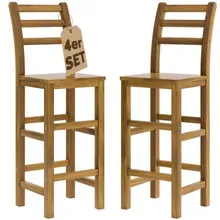 Casaria® Barhocker 4er-Set Akazienholz Casaria® Barhocker 4er-Set Akazienholz
