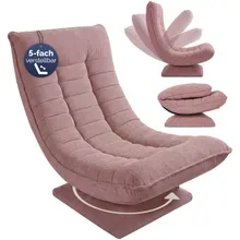 Sessel Aberdeen Dunkelpink Cord 5fach verstellbar 360 Grad drehbar klappbar Sessel Aberdeen Dunkelpink Cord 5fach verstellbar 360 Grad drehbar klappbar