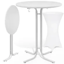 Stehtisch Weiß 110x80cm + Stehtischhusse Weiß Ø80cm Stehtisch Weiß 110x80cm + Stehtischhusse Weiß Ø80cm