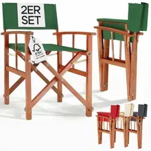 Regiestuhl Grün 2er-Set Eukalyptusholz FSC®-zertifiziert Klappbar Regiestuhl Grün 2er-Set Eukalyptusholz FSC®-zertifiziert Klappbar