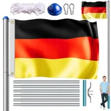 monzana® Fahnenmast Alu 650cm mit Deutschland-Flagge monzana® Fahnenmast Alu 650cm mit Deutschland-Flagge