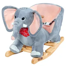 Schaukeltier Elefant Grau mit Sicherheitsgurt Schaukeltier Elefant Grau mit Sicherheitsgurt