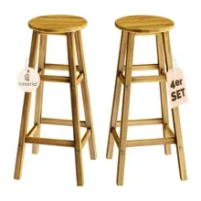 Casaria® Barhocker 4er-Set Akazienholz 76x34x34cm Casaria® Barhocker 4er-Set Akazienholz 76x34x34cm