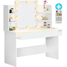 Schminktisch Lucia Weiß 140x110x40cm mit LED Schminktisch Lucia Weiß 140x110x40cm mit LED