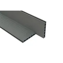 WPC / BPC Hohlkammerdiele WoodoFes, 20 (Stärke) x 145 mm (Breite), stabiles 5-Kammer-System, einseitig glatt gebürstet / einseitig genutet, grau, 2. Wahl / Restposten, Längen und Mengen nach Absprache WPC / BPC Hohlkammerdiele WoodoFes, 20 (Stärke) x 145 mm (Breite), stabiles 5-Kammer-System, einseitig glatt gebürstet / einseitig genutet, grau, 2. Wahl / Restposten, Längen und Mengen nach Absprache