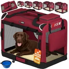 Hundebox faltbar XXL 90x60x66cm Dunkelrot Hundebox faltbar XXL 90x60x66cm Dunkelrot