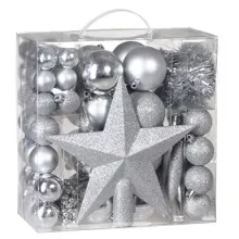 Deuba® Weihnachtskugeln Silber 77 tlg in matt glänzend & glitzernd Deuba® Weihnachtskugeln Silber 77 tlg in matt glänzend & glitzernd