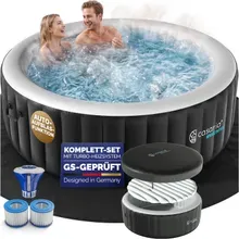 Casaria® Whirlpool aufblasbar Schwarz rund 4 Personen 20-42°C winterfest Casaria® Whirlpool aufblasbar Schwarz rund 4 Personen 20-42°C winterfest
