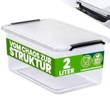 Aufbewahrungsbox 20x15x12cm 2L transparent stapelbar BPA-frei Aufbewahrungsbox 20x15x12cm 2L transparent stapelbar BPA-frei