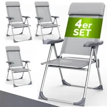 Casaria® Gartenstuhl 4er-Set Silber Alu Casaria® Gartenstuhl 4er-Set Silber Alu