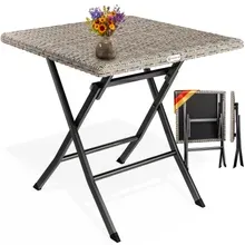 Polyrattan Klapptisch Rom Creme 75x65x65cm Polyrattan Klapptisch Rom Creme 75x65x65cm