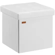 Casaria® Sitzhocker Weiß Kunstleder 38x38x38cm faltbar Casaria® Sitzhocker Weiß Kunstleder 38x38x38cm faltbar